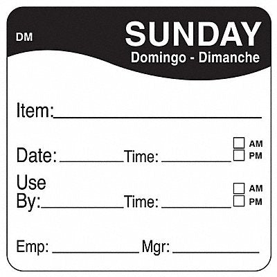 DAYMARK 1100537 D5397 Day Label Black PK250