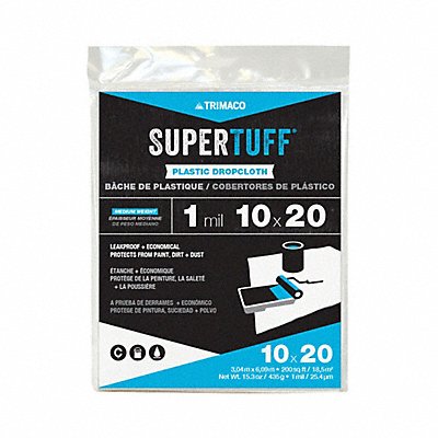 TRIMACO 3306 Drop Cloth LDPE 10 ft.Lx20 ft.W.