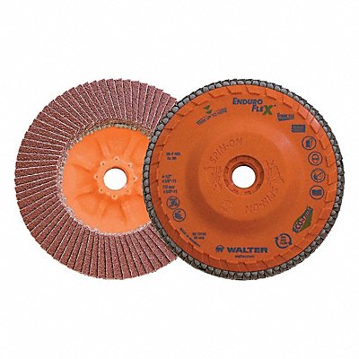 WALTER SURFACE TECHNOLOGIES 06F458 Flap Disc Coated 4 1/2 dia 13 300 RPM