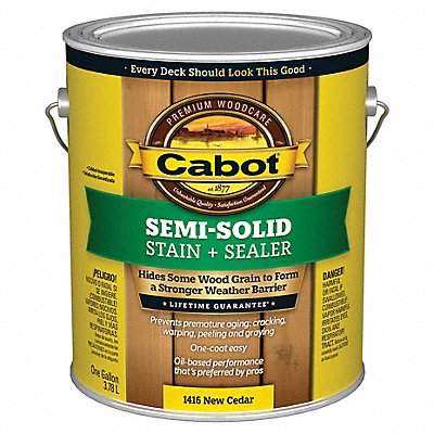CABOT 1400000000000 Stain Semi-Solid New Cedar Flat 1 gal.