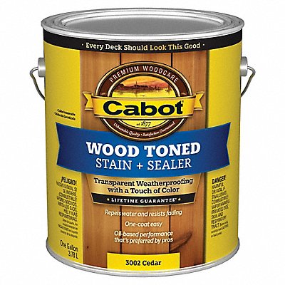CABOT 1400000000000 Translucent CoatingCedar Flat 1 gal.