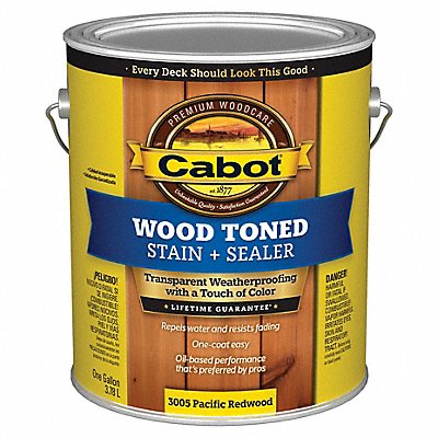 CABOT 1400000000000 Translucent Pacific Redwood Flat 1 gal.