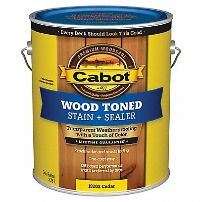CABOT 1400020000000 Exterior Stain Cedar Toned Flat 1 gal.