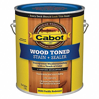 CABOT 1400020000000 Stain Pacific Redwood Toned Flat 1 gal.