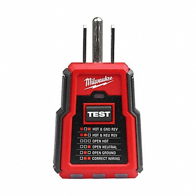 MILWAUKEE TOOL EQUIPMENT 222320 GFCI Receptacle Tester LED No Display