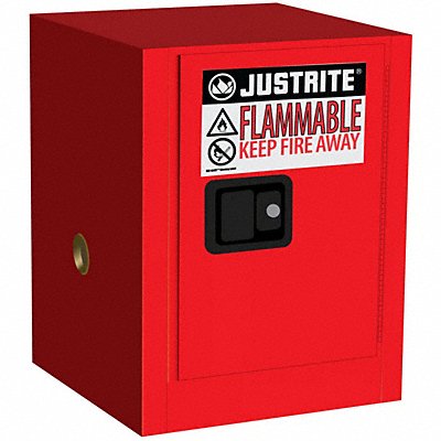 JUSTRITE 890401 E4581 Flammable Safety Cabinet 4 gal Red
