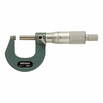 MITUTOYO 103-260 CAL Calibrated Mechanical Micrometer: 0 in to 1 in, Inch, +/-0.001 in Accuracy