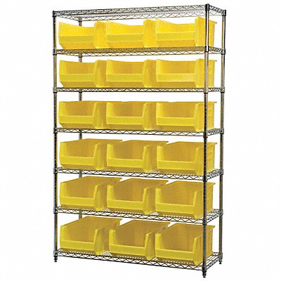 AKRO-MILS AWS184830281Y D5363 Bin Shelving 18inx74inx48in Yellow