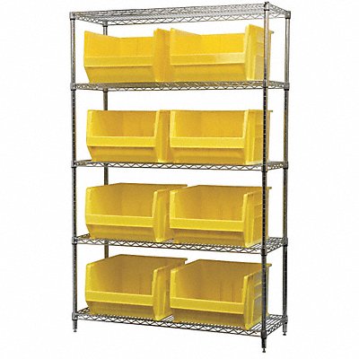 AKRO-MILS AWS184830283Y D5365 Bin Shelving 18inx74inx48in Yellow