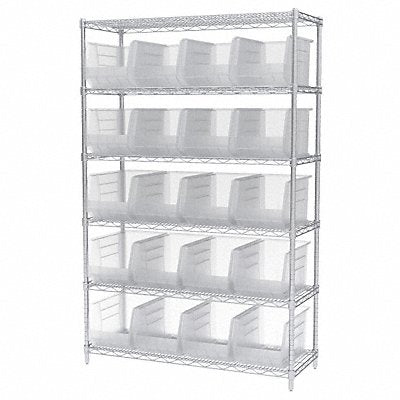 AKRO-MILS AWS184830260SC D5366 Bin Shelving 18inx74inx48in Clear