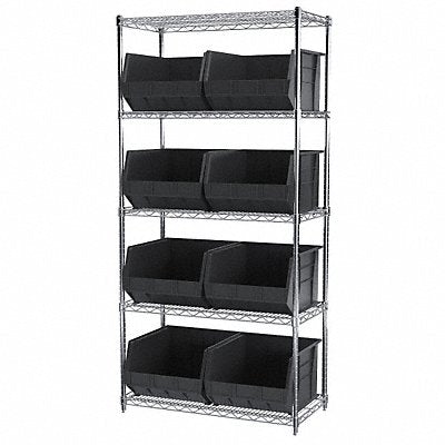 AKRO-MILS AWS183630270K D5367 Bin Shelving 18inx74inx36in Black