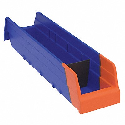 AKRO-MILS 36448BLUE H8696 Shelf Bin Blue/Orange IndstrGrdPoly 4 in