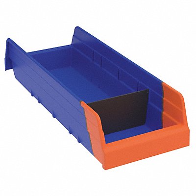 AKRO-MILS 36468BLUE H8697 Shelf Bin Blue/Orange IndstrGrdPoly 4 in