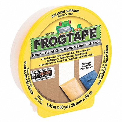 SHURTAPE CF160 Masking Tape 1 3/8 W 60 yd L Yellow