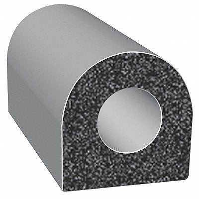 TRIM LOK INC X101BT500 Rubber Seal D-Section 0.5 In W 500 Ft