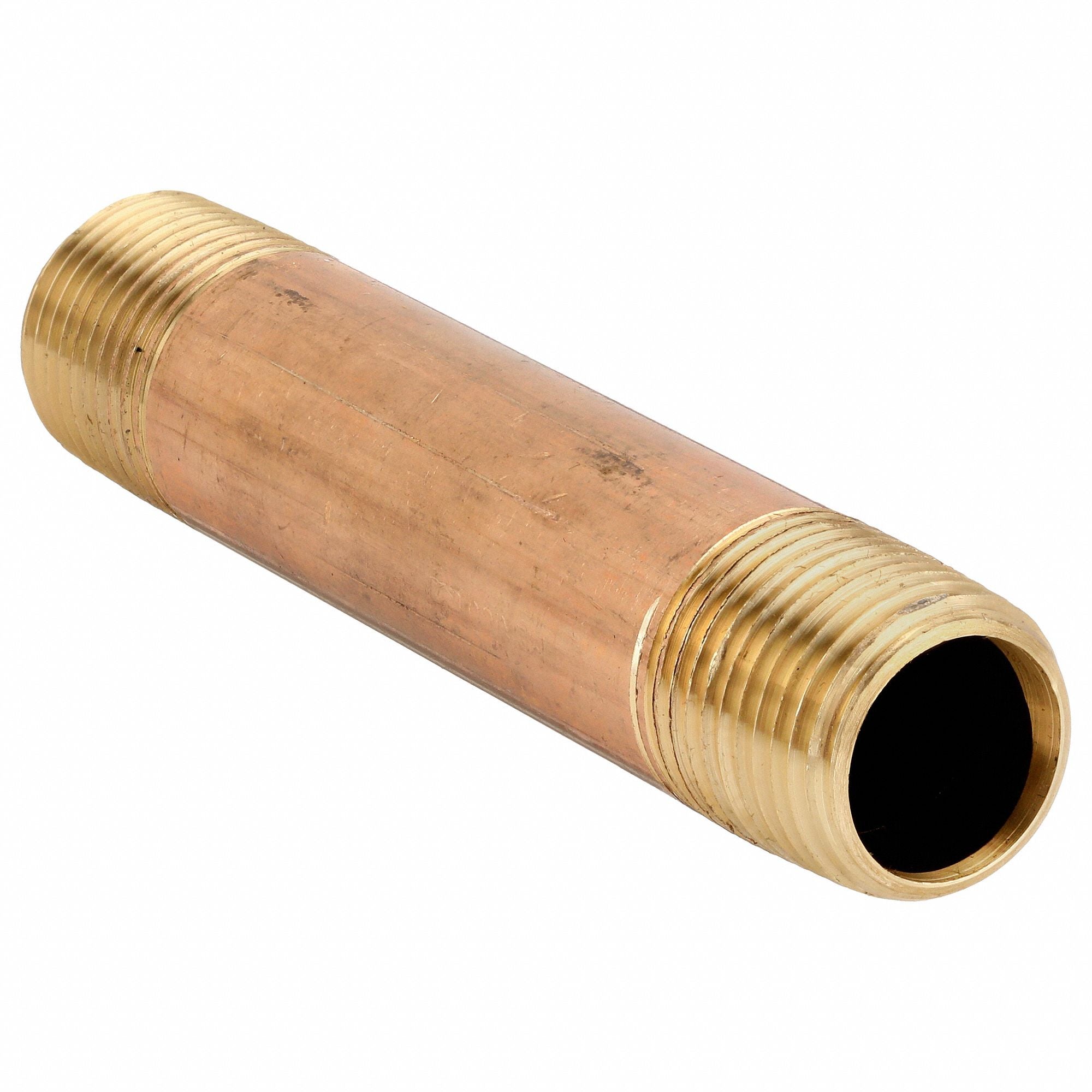 GRAINGER 10E695 Nipple Red Brass 1/2 NPT PK25