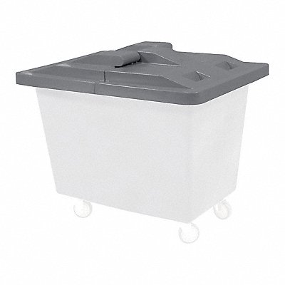 ROYAL BASKET TRUCKS G06GRXLDN Poly Hinged Lid 6 Bu Grey