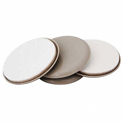 GRAINGER 10G203 Furniture Glides SelfStick Rd 1-1/4 PK4