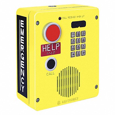 HUBBELL GAI-TRONICS 394AL001 Emergency Weatherproof Telephone Colour Yellow