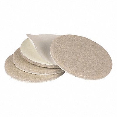 GRAINGER 10J993 Felt Pads Self-Stick Round 3 PK4