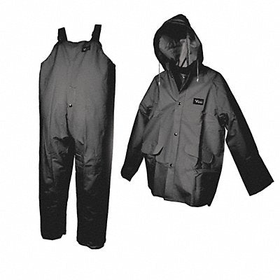 VIKING 2110BKXXL Rain Suit w/Jacket/Bib Unrated Black 2XL