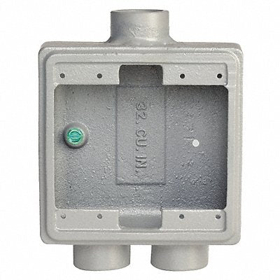 APPLETON ELECTRIC FSD275 Weatherproof Box 2Gang 1/2-3/4 Hub Iron