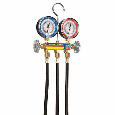YELLOW JACKET 42044 Mechanical Manifold Gauge Set 2-Valve
