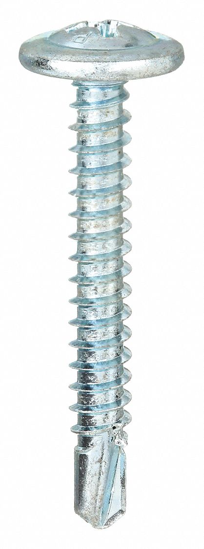 GRAINGER LSPRI08016204000P Drill Screw KLath #8 Zinc 1 5/8 L PK4000