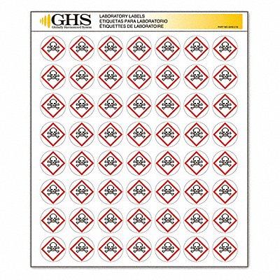 GHS SAFETY GHS1215 Label Gloss Skull and Crossbones PK1120