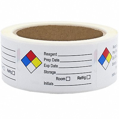 ROLL PRODUCTS 141535 Item Hazl Lbl Prep Exp Strge Intl PK250