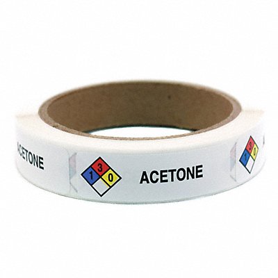 ROLL PRODUCTS 1630003 HMIG Label 3/4 x 2-1/2 Acetone PK250
