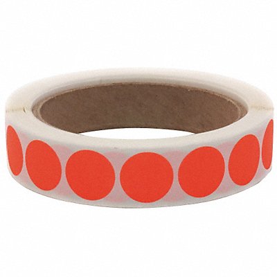 ROLL PRODUCTS 1190003U Label Circle Paper 3/4 H Red 1000