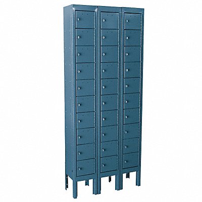 GRAINGER 10Y623 Locker 10x3Lockers Blue 66.5 x27 x9