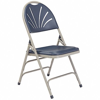 NATIONAL PUBLIC SEATING 1115 Triple Brace Folding Chair Blue PK4