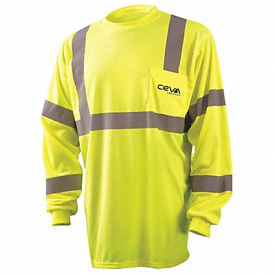 OCCUNOMIX LUXLSETP3BYMCEVA06 Long Sleeve Yellow Shirt Blk Ceva Logo M
