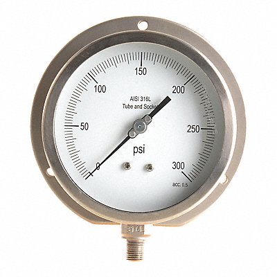 GRAINGER 11A531 K4533 Pressure Gauge Process 4-1/2 In