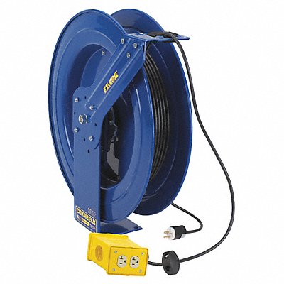 COXREELS EZPC240012B Cord Reel 100 ft 12/3 SJO Blue 120VAC