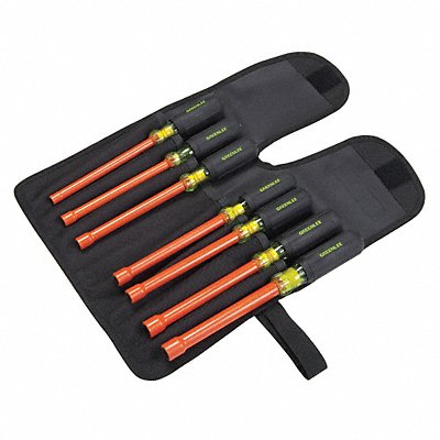 GREENLEE 025303NHINS Nut Driver Set 7 Pieces SAE Hollow Ins