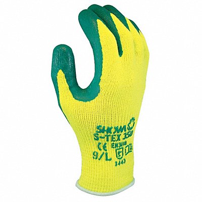 SHOWA STEX350L09V VF Coated Gloves Grn/Yl L 11V566 PR