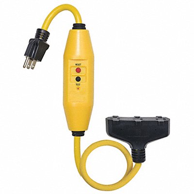 POWER FIRST 11X428 Line Cord GFCI 2ft 15A Yel 125V