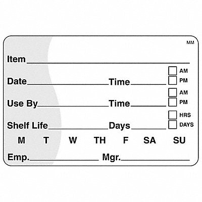 DAYMARK IT120152 Food Safety Label White 2 in H 500pk