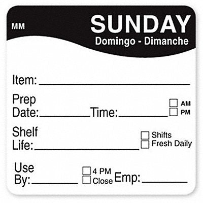 DAYMARK IT1201564THU Food Safety Label Brown/White 2 in H