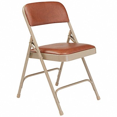 NATIONAL PUBLIC SEATING 1203 Folding Chair Vinyl Brown PK4