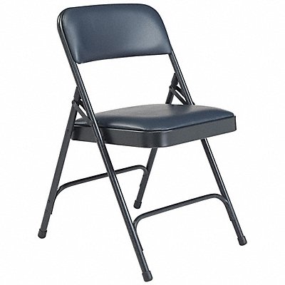 NATIONAL PUBLIC SEATING 1204 Folding Chair Vinyl Blue PK4