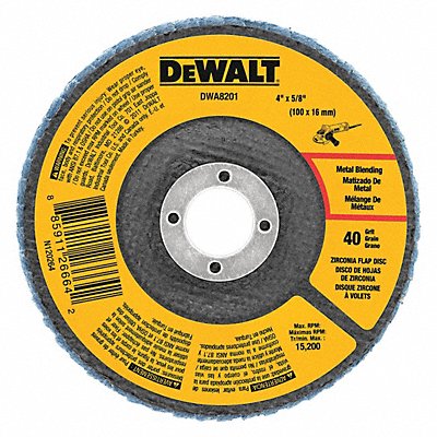 DEWALT DWA8201 Zirconia Flap Disc T29 40Grit 4 x5/8
