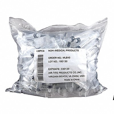 AIR-TITE MSB10 Syringe Bulk 10mL Luer Slip PK130