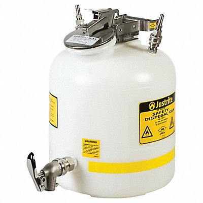JUSTRITE 12771 HPLC Waste Can White PTFE 12 dia