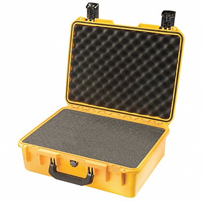 PELICAN IM2400 Protective Case 4 45/64 in Padlock Hasp Press Pull Yellow