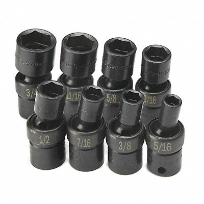 SK PROFESSIONAL TOOLS 33300 Impact Socket Set Steel Black Oxide 5/16- 5/8 in