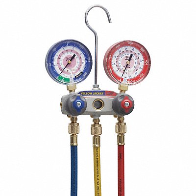 YELLOW JACKET 49867 Mechanical Manifold Gauge Set 2-Valve